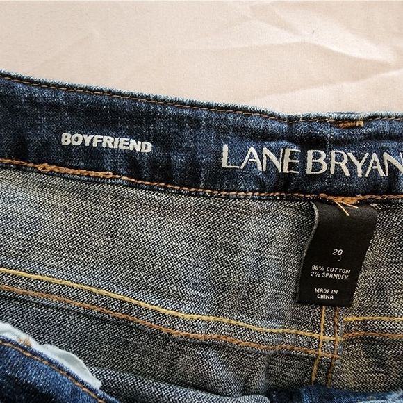 Lane Bryant Boyfriend Jeans Plus Size Distressed Medium Wash Cuffed Casual Plus - Picture 8 of 12